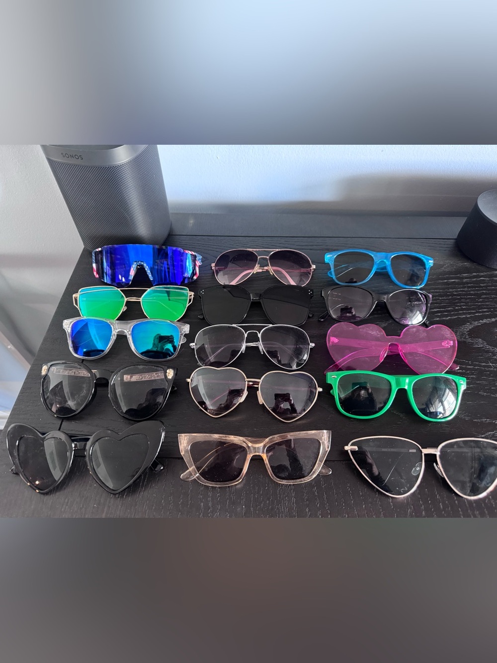 Assorted Womenβs Sunglasses Pack - Black, Blue, Green, Pink, Purple